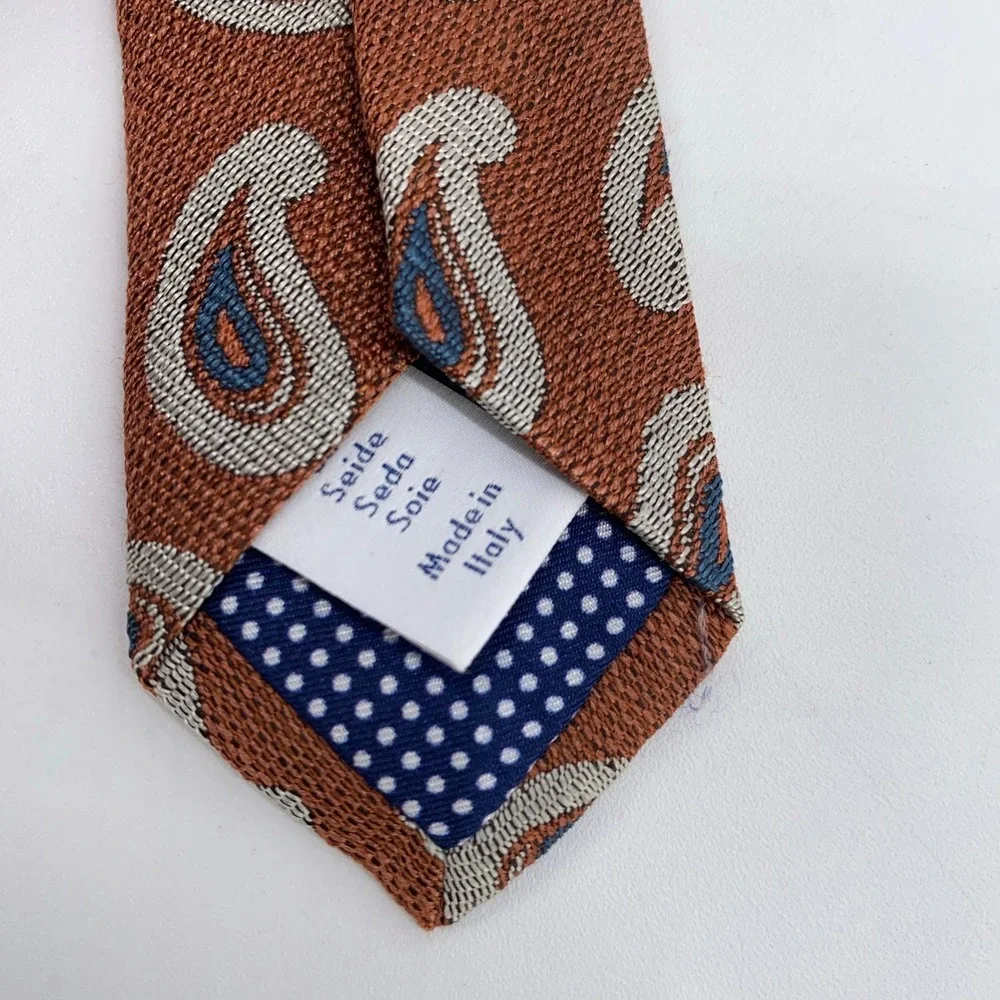 Eton Tie Mens One Size Multi Paisley Silk Classic‎ Luxury Necktie Italy Made NWT